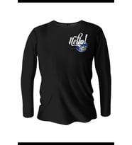 Hello World Baskılı Uzun Kollu Bisiklet Yaka Erkek Siyah T-Shirt