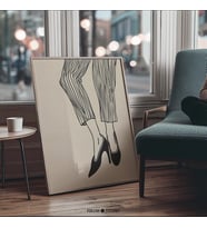 Minimalist Siyah ve Bej Moda İllüstrasyonu