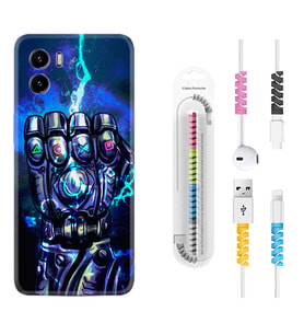 Vivo Y15S Y32 Y33S Y51 Y53S Kılıf Kablo Koruma Spiral Silikon Thunder Play 1760