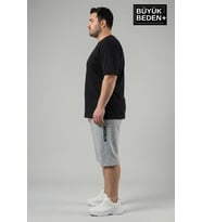 Büyük Beden Erkek Kapri Şort Brooklyn Baskılı Rahat Kalıp 3XL-6XL SPR26BSR591-02