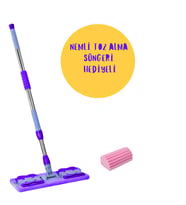 Mandallı Teleskopik Saplı Sihirli Mop  + 1 Yedek Bez Hediyeli ( Yer Cam Temizliği)ESSU46