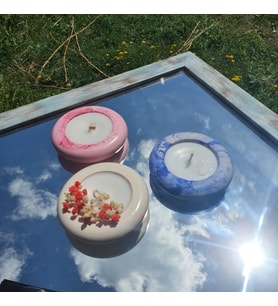 90 Adet 8x8 Yeni Nesil Tealight Mum - El Yapımı Alçı Kase Ve Kokulu Mum - Fresh Aromalı