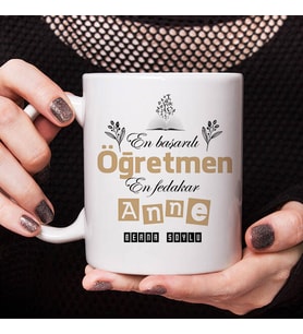 Kişiye Özel Öğretmen Anneye Hediye Kupa Bardak