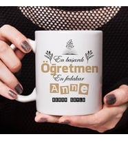 Kişiye Özel Öğretmen Anneye Hediye Kupa Bardak