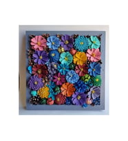 El Yapımı 3D Kozalak Çiçek Tablo 30x30 cm