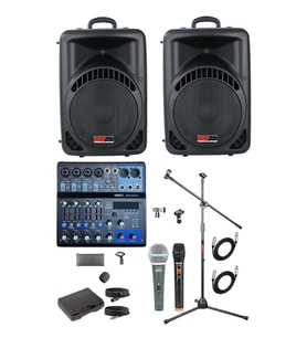 Lastvoice Ample Center-Paket-2 Aktif hoparlör ve Mixer Full Ses Sistemi Seti