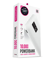 Powerway 10.000 mah dijital göstergeli kablolu ince tasarim powerbank tx108