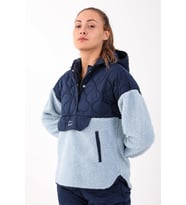 Maraton Comfort Kadın Kapüşonlu Sisli Mavi Sweatshirt