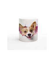 Kalp Kırığından Bakan Corgi Temalı Baskılı Kupa Bardak