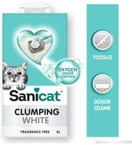 Clumping White Topaklanan Kedi Kumu (Kokusuz) 8L