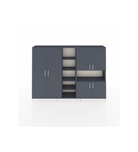 Arges Dolap 13 Raflı 6 Kapaklı 220x30x163 Antrasit-Antrasit