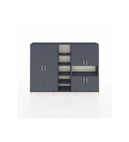 Arges Dolap 13 Raflı 6 Kapaklı 220x30x163 Antrasit-Antrasit