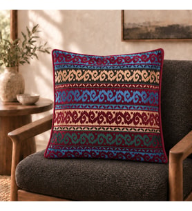 BK Gift El Yapımı Otantik Türk Kilim Kırlent Yastık 43x45 cm -8 Bohem Etnik Dekoratif Koltuk Yastığı