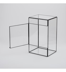 25x12x15cm  Cam Fanus  Geometrik Teraryum  Çikolata Kutusu  Siyah