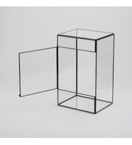 25x12x15cm  Cam Fanus  Geometrik Teraryum  Çikolata Kutusu  Siyah