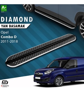 S-Dizayn Opel Combo D Uzun Şase Diamond Krom Yan Basamak 223 Cm 2011-2018 A+ Kalite