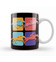Retro Pop Art Equestrian Sport Horse Riding Vintage Dressage Kupa Bardak Porselen