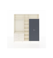 Arges Dolap 10 Raflı 3 Çekmeceli 2 Askılı 220x30x243 Aytaşı-Antrasit/Aytaşı