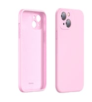 Baseus Liquid iPhone 13 6.1 Kılıf Kamera Korumalı İçi Kadife Silikon Kılıf (Pembe)