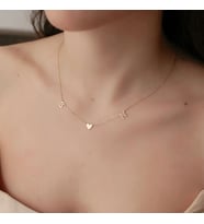 Kişiye Özel Minimalist Çift Harf Kalp Kolye 925K Gümüş (Gold)