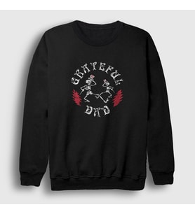 Presmono Unisex Siyah Skeleton Grateful Dead Sweatshirt 387268tt