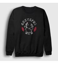 Presmono Unisex Siyah Skeleton Grateful Dead Sweatshirt 387268tt