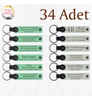 Yeşil & Beyaz, Aile Toplantılarına Özel Sürpriz, 34’lü Set, Kişisel Mesajlı Deri Anahtarlık