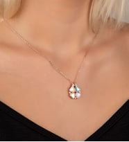 925 Ayar Gümüş Rose Açılabilen Yonca Kolye