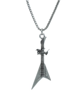 Pink Floyd Elektro Gitar Örme Zincir Kolye - Gümüş Kaplama - Erkek Kadın Kolye - No:1549