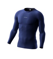 Ghassy Co. Erkek Pro Compression Nem Emici Atletik Performans Uzun Kollu Reglan Kol Spor Tişört (Lacivert)
