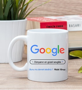 Kişiye Özel Google Tasarım Esprili Beyaz Kupa Bardak
