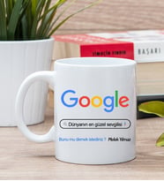 Kişiye Özel Google Tasarım Esprili Beyaz Kupa Bardak