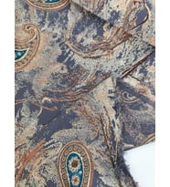 ŞAL DESEN KAŞMİR VİSKON KUMAŞ (Mavi)