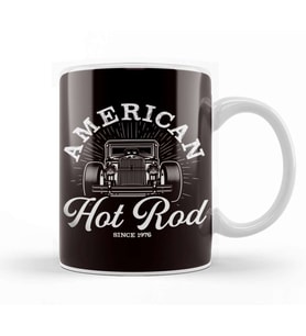 Hot Rod American Old Cars Classic Speed Vehicle Automobile Kupa Bardak Porselen