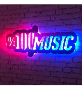 Mony Tasarım Led Işıklı Tablo Dekoratif %100 Müzik Duvar Süsü Dekorasyon