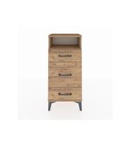 Arges Komodin Tek Raflı 3 Çekmeceli 44x30x96 Çam-Çam