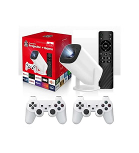 Yüksek Çözünürlüklü 4K HD Projektör, Bluetooth, Android ve Retro Oyunlar