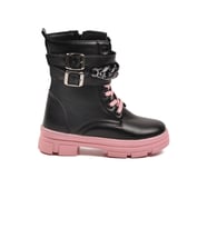 Ayakmod Siyah İçi Polarlı Kaymaz Taban Kız Çocuk Bot G-1001 F Zncr (Siyah-Pembe)