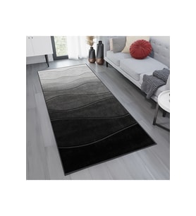 Rovigo Home Dijital Baskı Yıkanabilir Kaymaz Taban Salon Halısı RVG1072 50x80 cm (Siyah)
