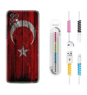INFINIX Note 11 Pro Note 10 Hot 9 Play Kılıf Kablo Koruma Spiral Silikon Şanlı Türk Bayrağı 2 1317