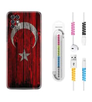 INFINIX Note 11 Pro Note 10 Hot 9 Play Kılıf Kablo Koruma Spiral Silikon Şanlı Türk Bayrağı 2 1317