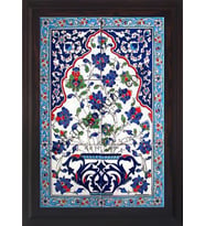 Armada Çini 40x60 Cm ED 515 Mavi Saksılı El dekoru Çini Pano
