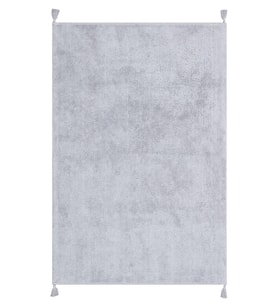 Makine Kaymaz Yıkanabilir Gri Düz Triko Salon Halısı Mutfak Halısı Koridor Halısı Yolluk grey