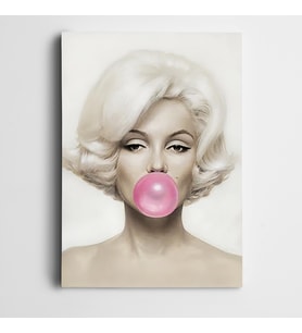 Marilyn Monroe Pembe Sakızlı Kanvas Tablo