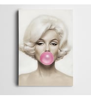 Marilyn Monroe Pembe Sakızlı Kanvas Tablo