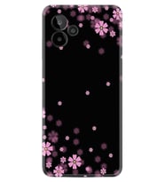 General Mobile GM 24 Pro Kılıf Resimli Desenli Baskılı Silikon Black flowers 1391