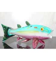 Murano Cam El Yapımı Lüks Balık Figürü Biblo - Dekoratif Obje (37 x 16 cm)
