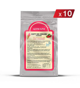 Altıncezve Soft Dondurma Tozu Çilekli 1.300 Gr x 10 Adet - (5L Süt)