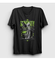 Presmono Unisex Siyah Angel Melek Mentality Hustle Harder T-Shirt 441260tt