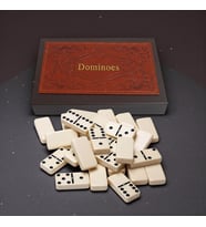 Lüks Deri Kutulu Premium Domino Seti 28 Parça Spinner’lı Çift 6 Taş – 2-4 Oyuncu Yeni Yıl Hediyesi B (Kahverengi)